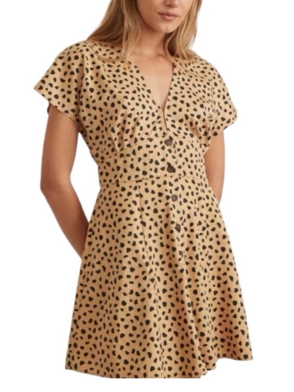 Marine Layer Tan Leopard Print Mini Dress